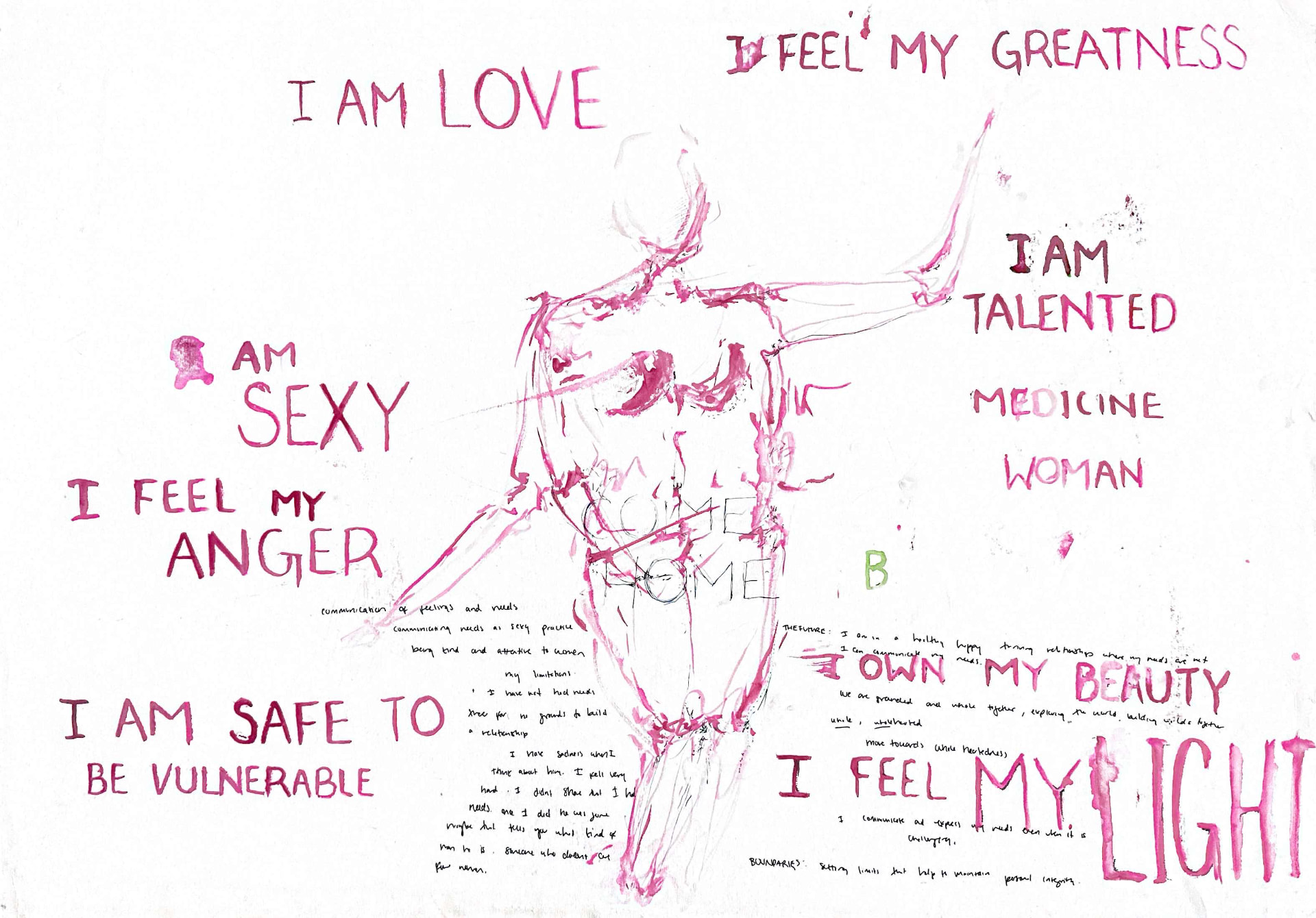 I Am Love — Watercolor and ink on paper