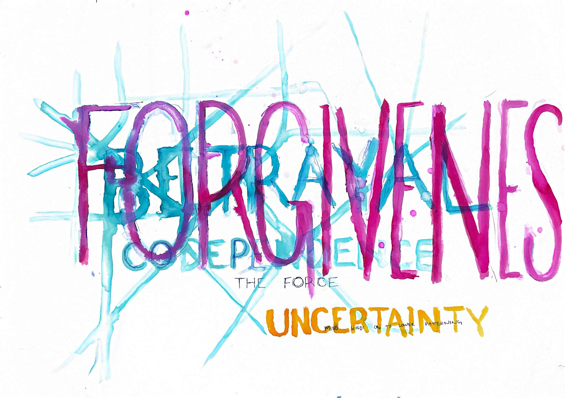 Forgiving — Watercolor and ink on paper