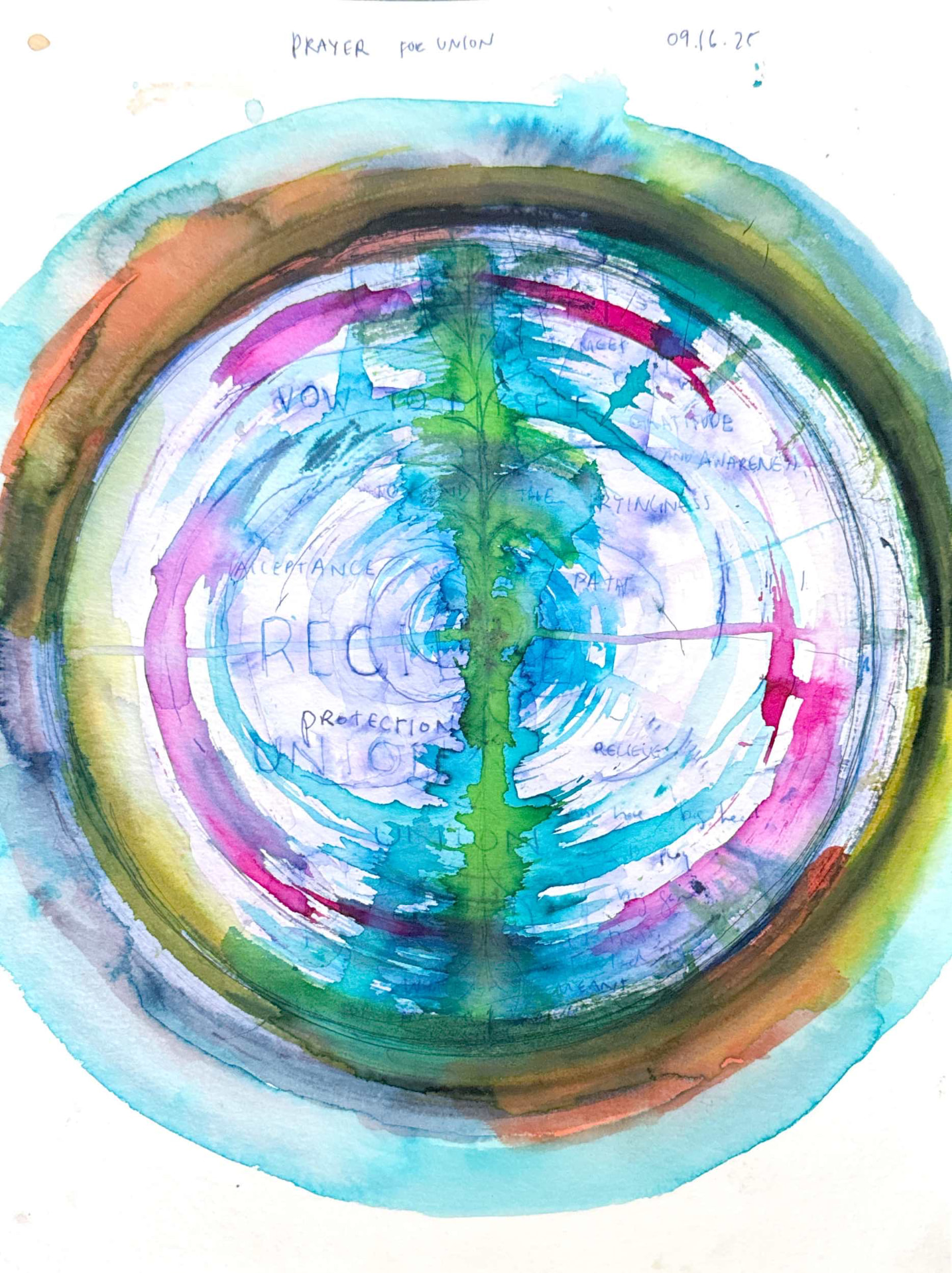 Prayer for Union — Watercolor and ink on paper