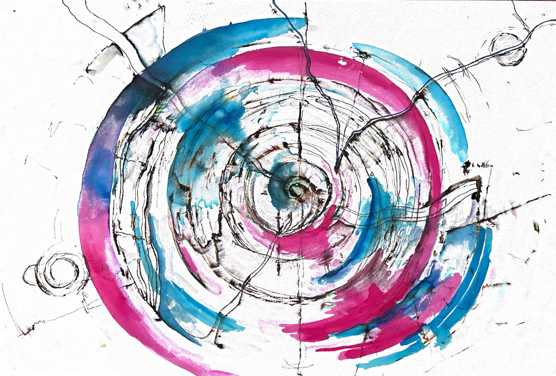 The Vortex — Watercolor and ink on paper