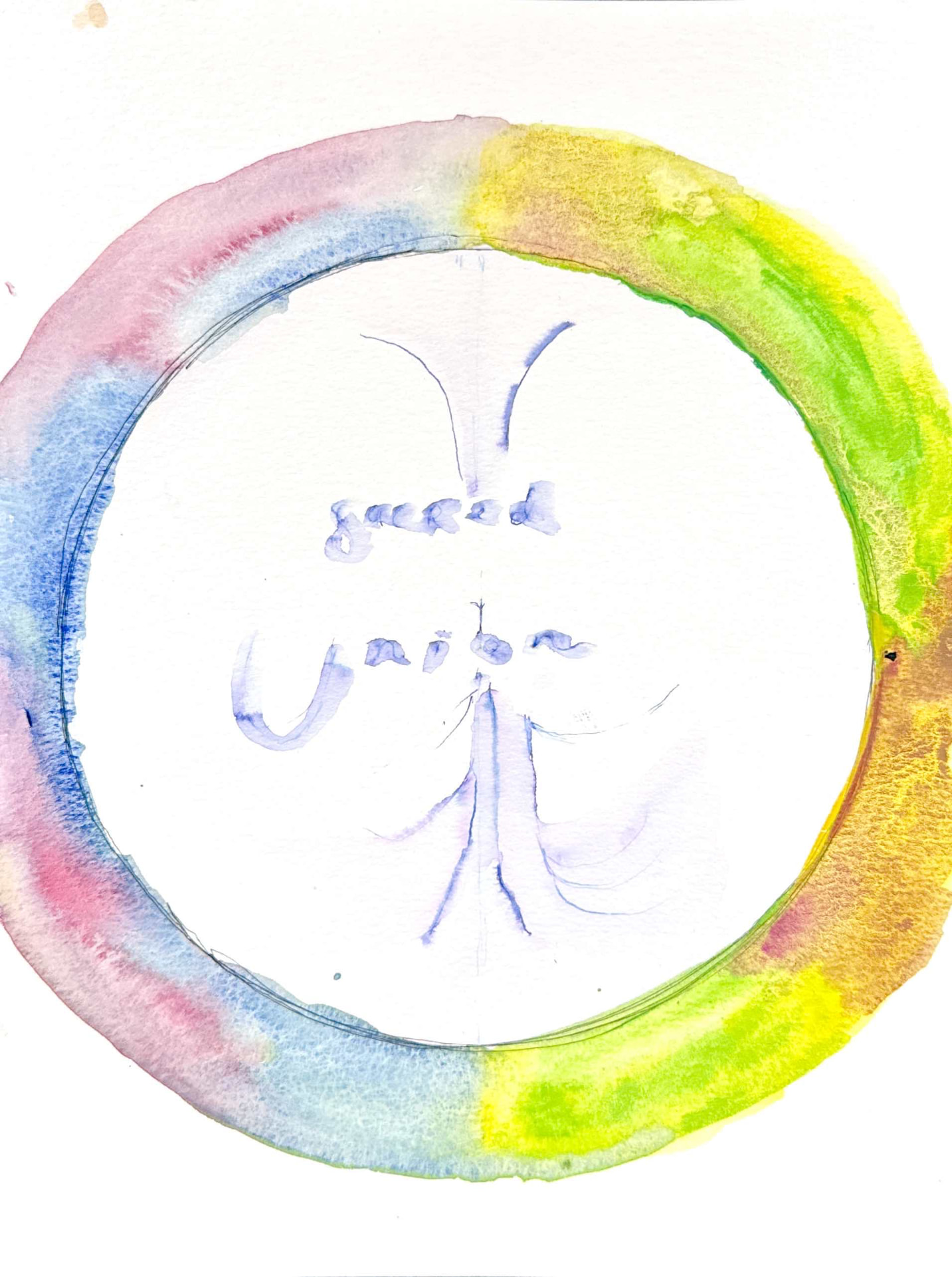Sacred Union — Watercolor and ink on paper