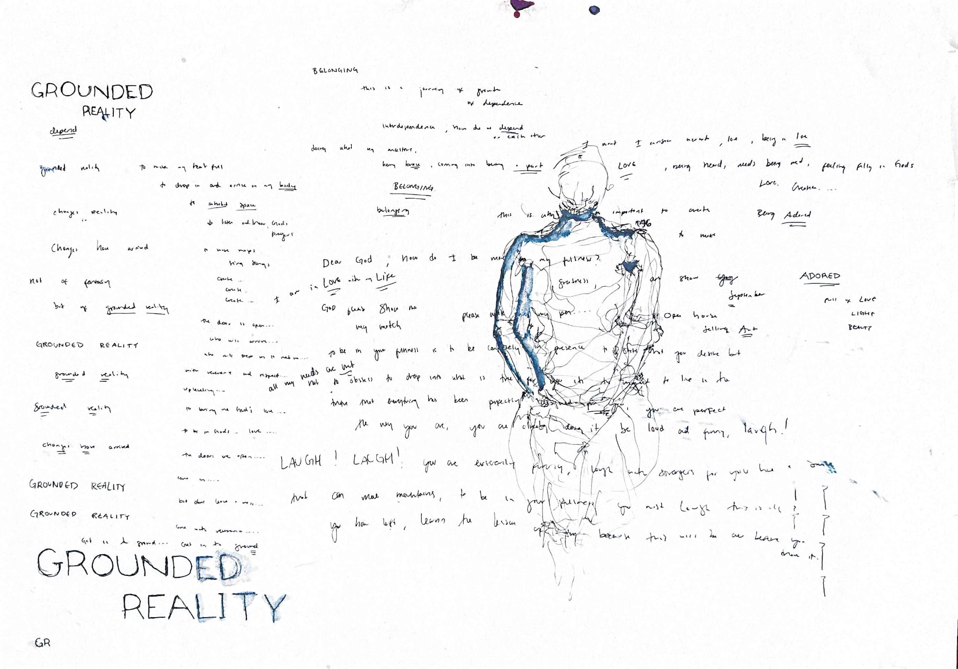 Grounded Reality — Watercolor and ink on paper