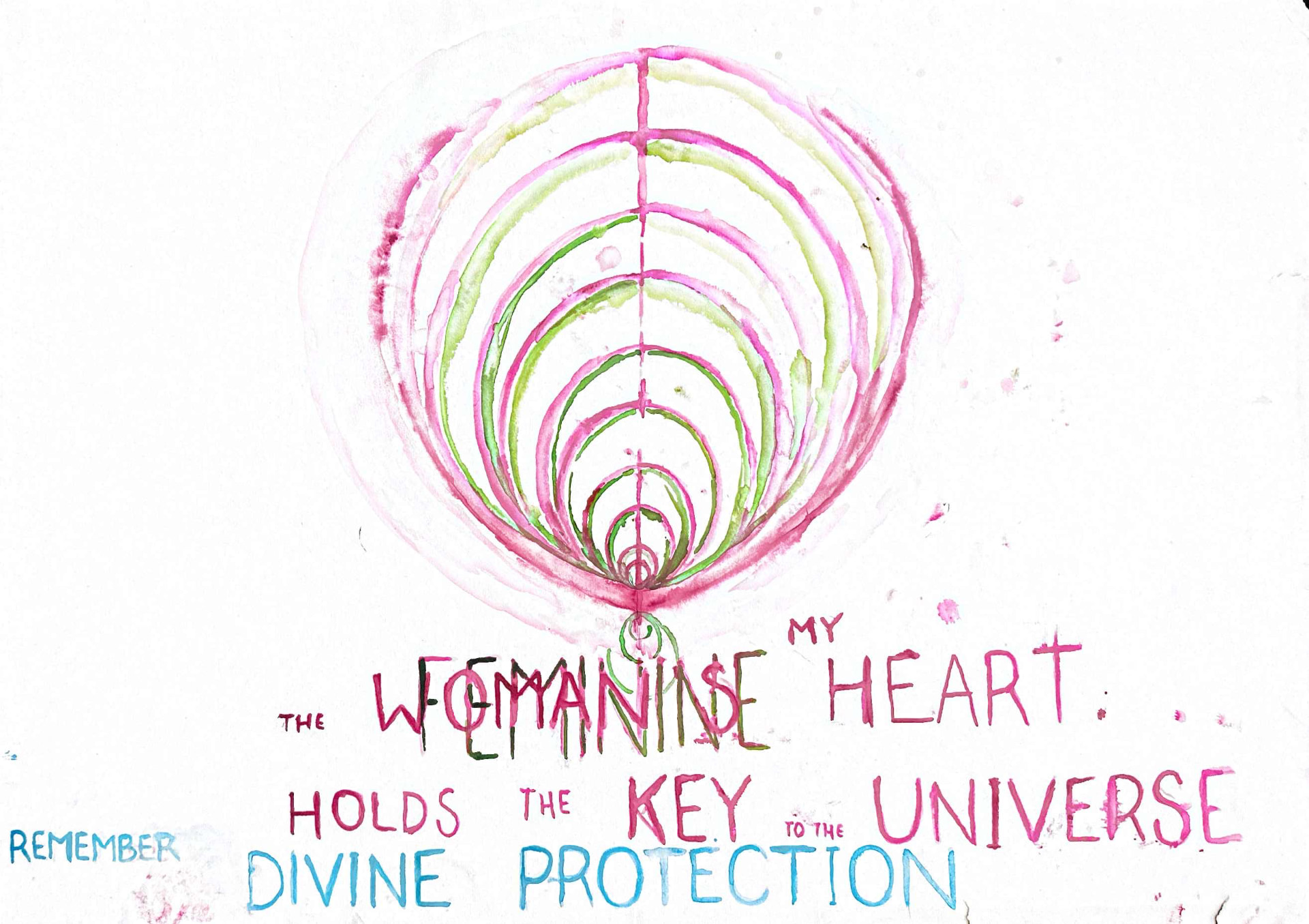 Divine Protection — Watercolor and ink on paper