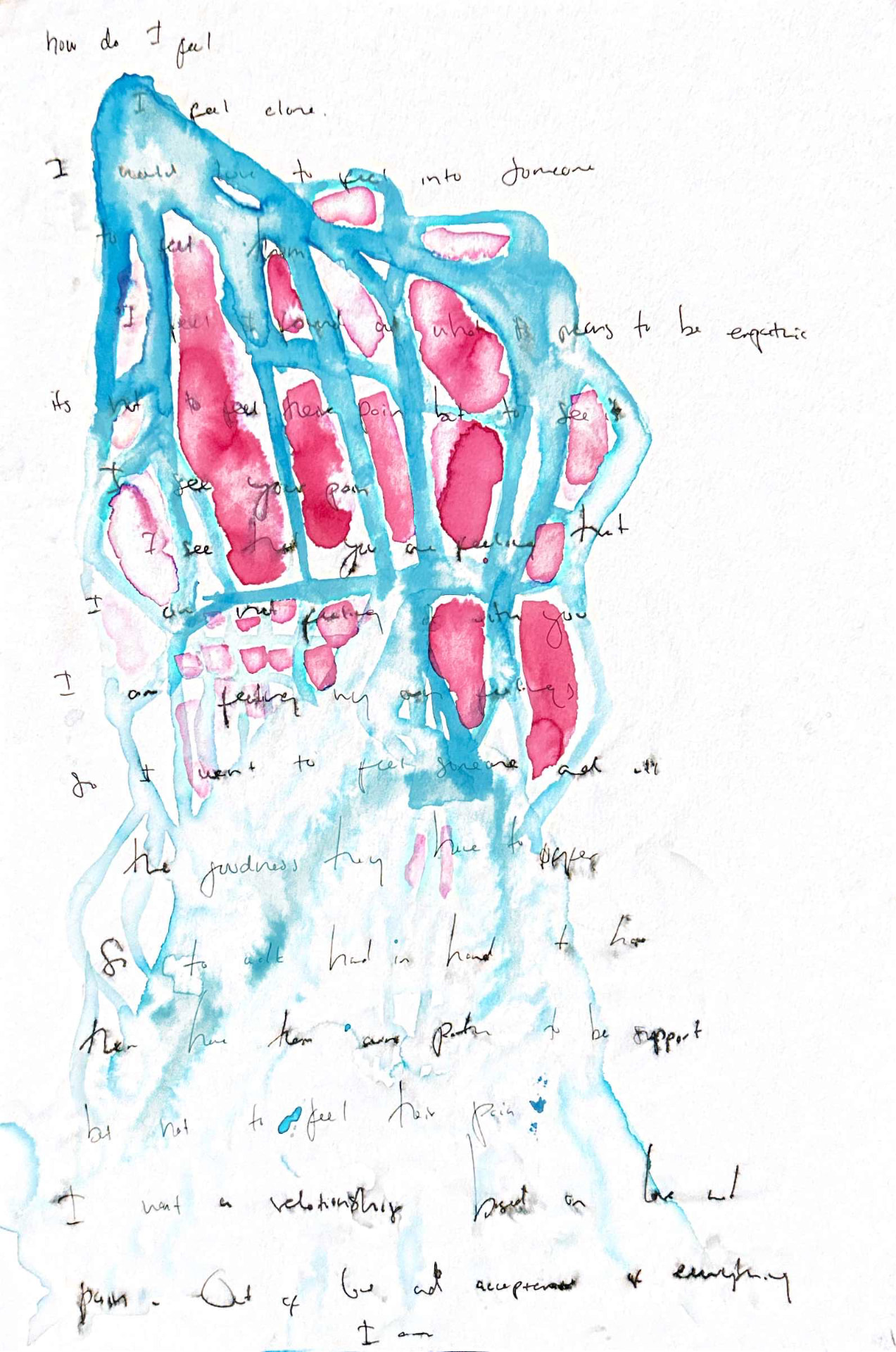How Do I Feel — Watercolor and ink on paper