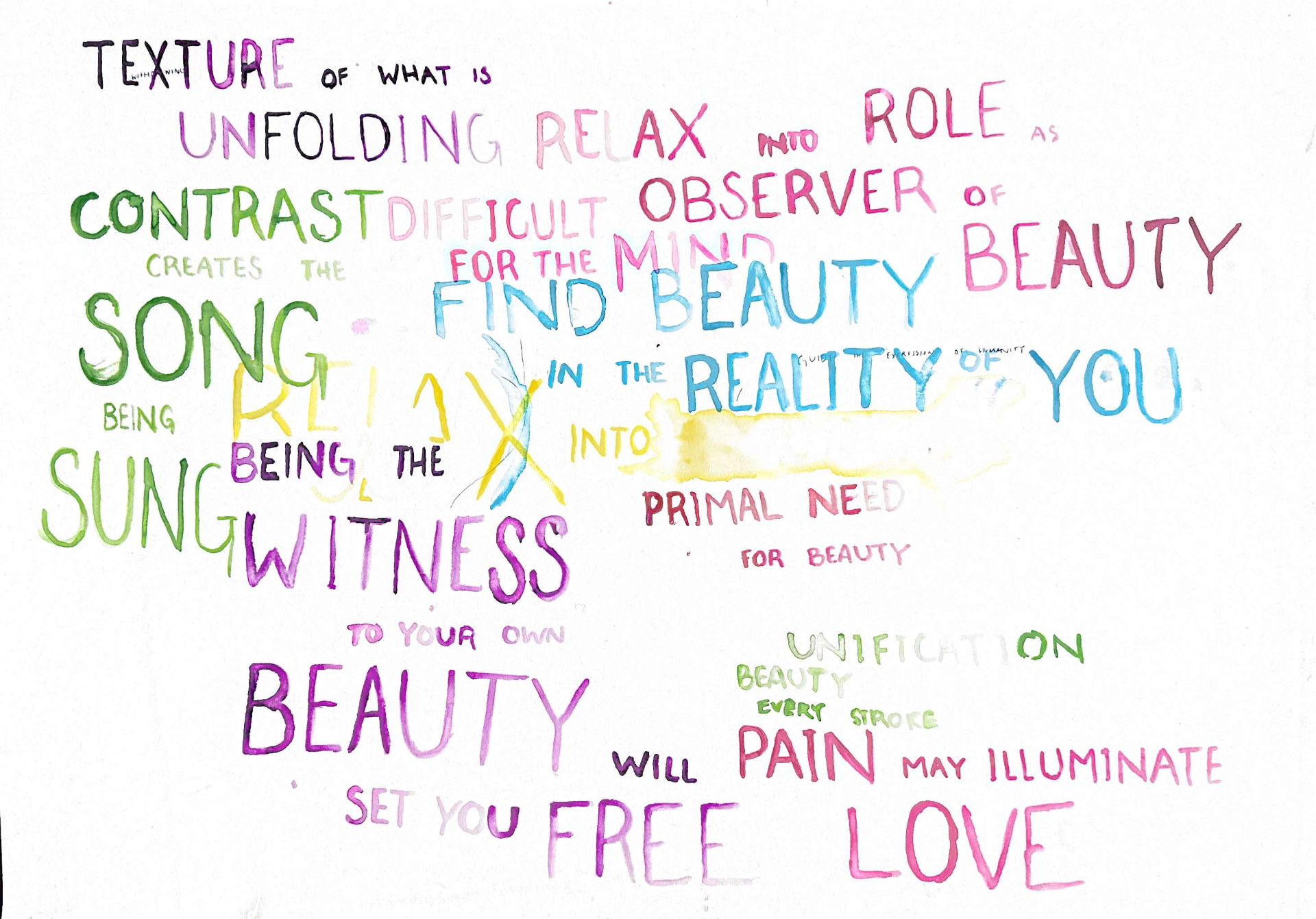 Find Beauty — Watercolor and ink on paper