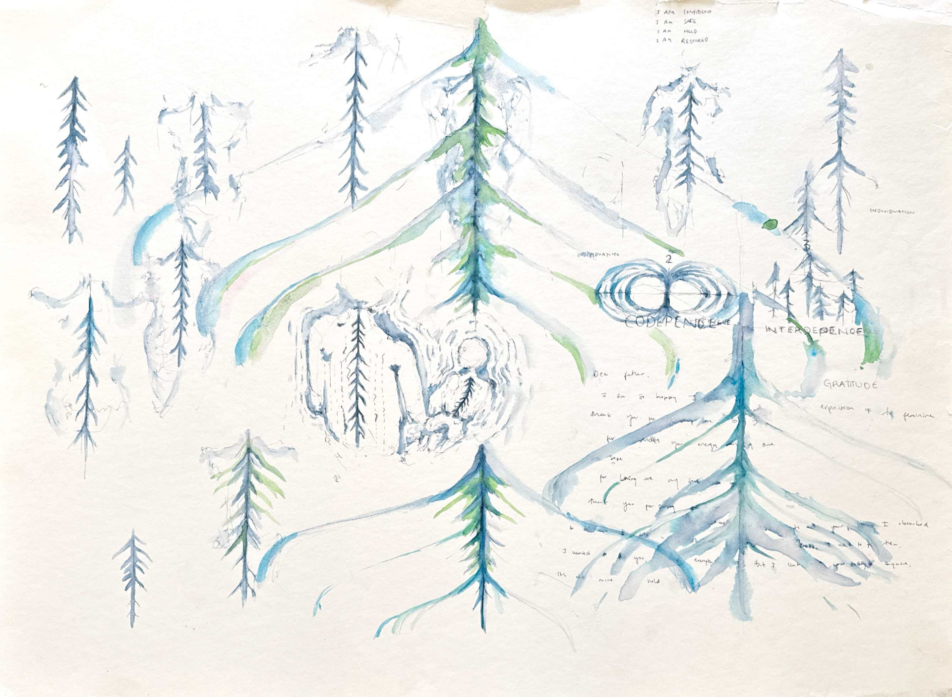 Individuation — Watercolor and ink on paper