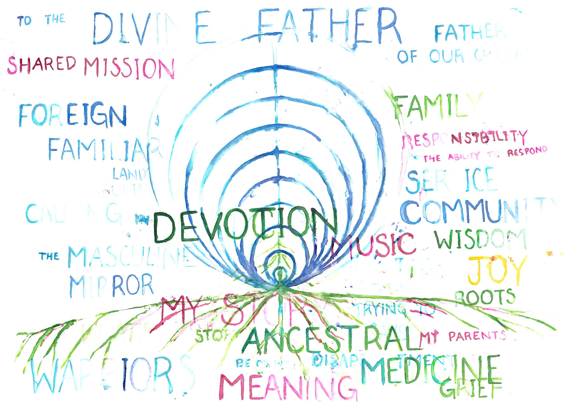 Devotion — Watercolor and ink on paper