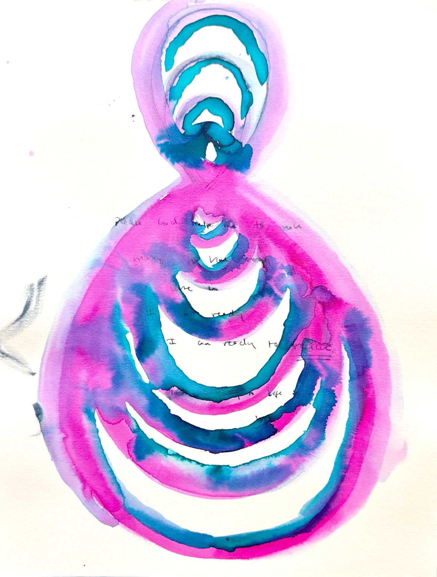 Ready to Receive — Watercolor and ink on paper