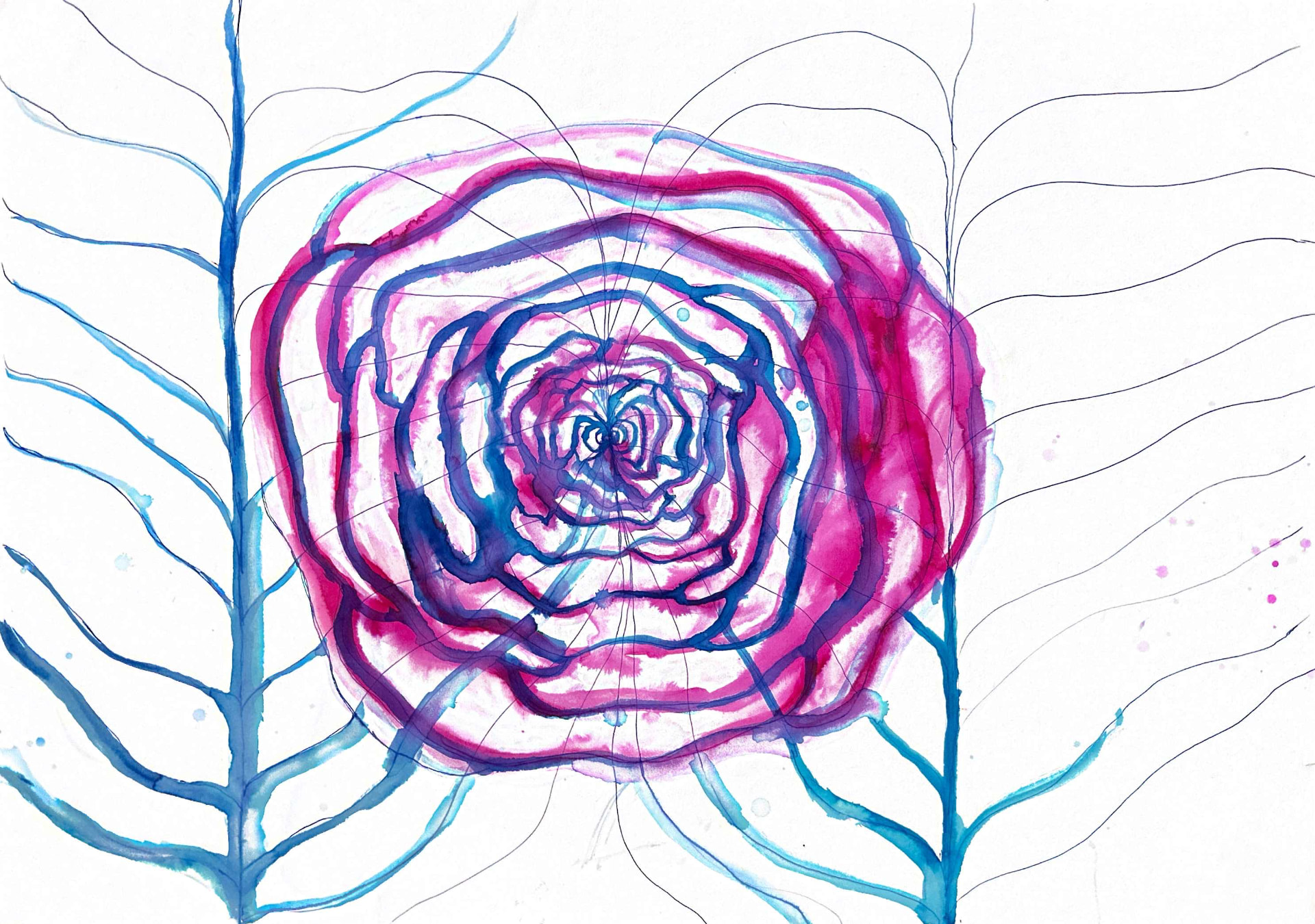 Bloom — Watercolor and ink on paper